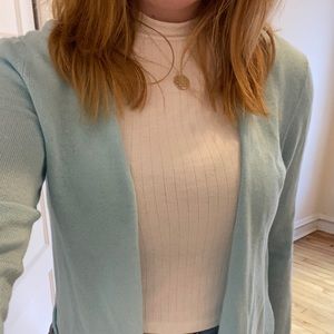 Pale blue open cardigan